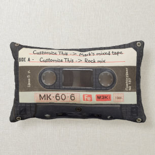 Anpassningsbar Text/Retro Kärlek Music Cassette M Lumbarkudde