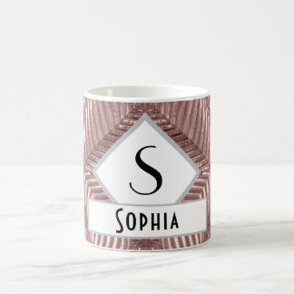 Anpassningsbar Text/Ro Guld Art Deco Metallisk Ele Kaffemugg