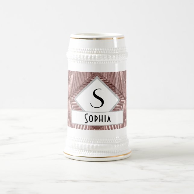 Anpassningsbar Text/Ro Guld Art Deco Metallisk Ele Sejdel (Center)