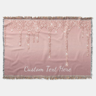 Anpassningsbar Text Ro Guld -reflexen Glitter Filt