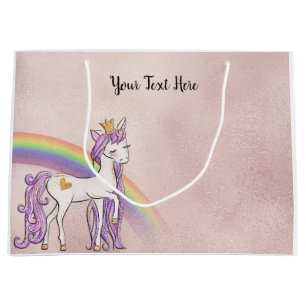 Anpassningsbar Text/ Ro Guld White Unicorn Rainbow