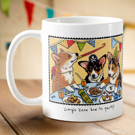 Anpassningsbar Text Roligt Corgi Hund Födelsedagsf Kaffemugg