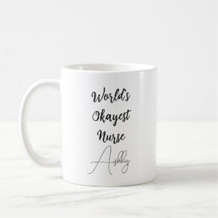 Anpassningsbar Text Roligt Humor World's Okayest N Kaffemugg