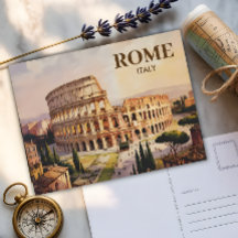 Anpassningsbar Text Rom Italien Colosseum Retro Wa
