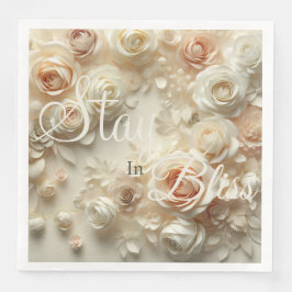 Anpassningsbar Text Romantic Blommigt Art med Ro Pappersservett