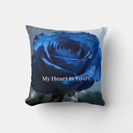 Anpassningsbar Text - Romantic Blue Ro Blommigt Gi Kudde