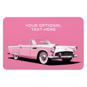 Anpassningsbar Text Rosa Classic Car Magnet