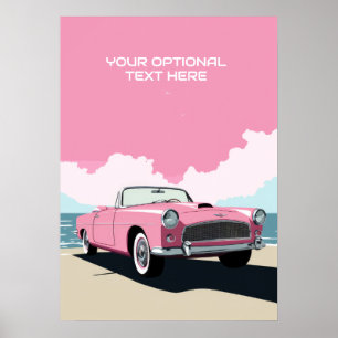 Anpassningsbar Text Rosa Classic Car Poster