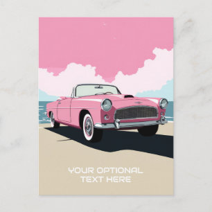 Anpassningsbar Text Rosa Classic Car Vykort