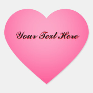Anpassningsbar Text Rosa Heart - Stickers Hjärtformat Klistermärke