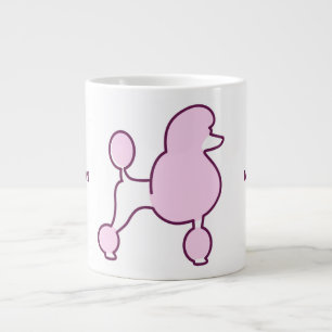 Anpassningsbar Text Rosa Pudel Jumbo Mugg