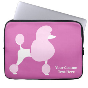 Anpassningsbar Text Rosa Pudel Laptop Fodral