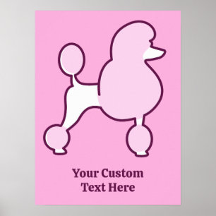 Anpassningsbar Text Rosa Pudel Poster