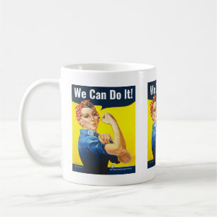 Anpassningsbar text, Rosie Riveter "Vi kan göra d Kaffemugg