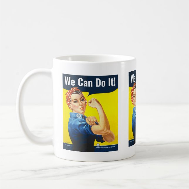 Anpassningsbar text, Rosie Riveter "Vi kan göra de Kaffemugg (Vänster)