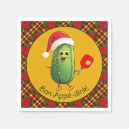 Anpassningsbar text Santa's Pickleball Rally Pappersservett