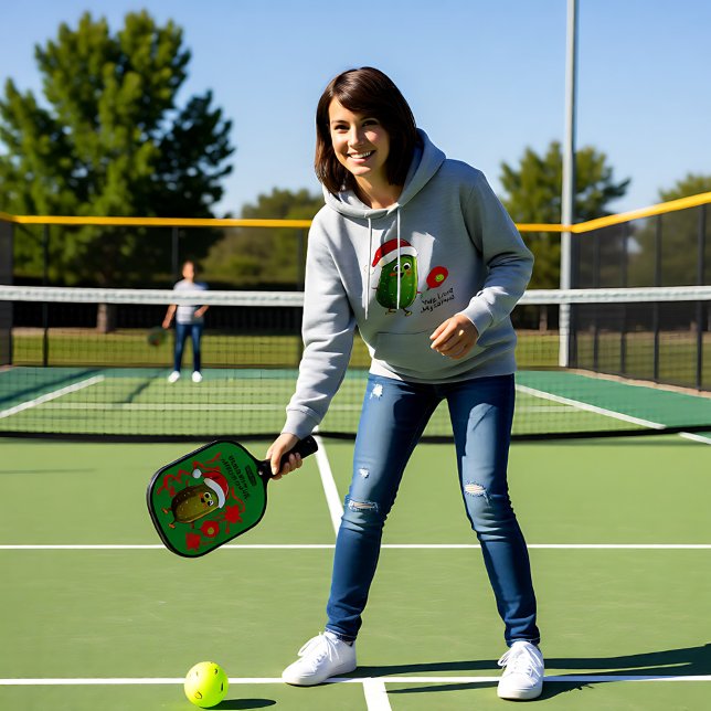 Anpassningsbar text Santa's Pickleball Rally T Shirt (Custom text Santa's Pickleball Rally Hoodie)