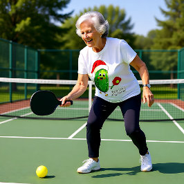 Anpassningsbar text Santa's Pickleball Rally T Shirt