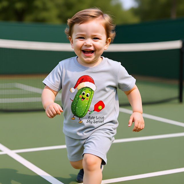 Anpassningsbar text Santa's Pickleball Rally T Shirt (Custom text Santa's Pickleball Rally Baby T-Shirt)