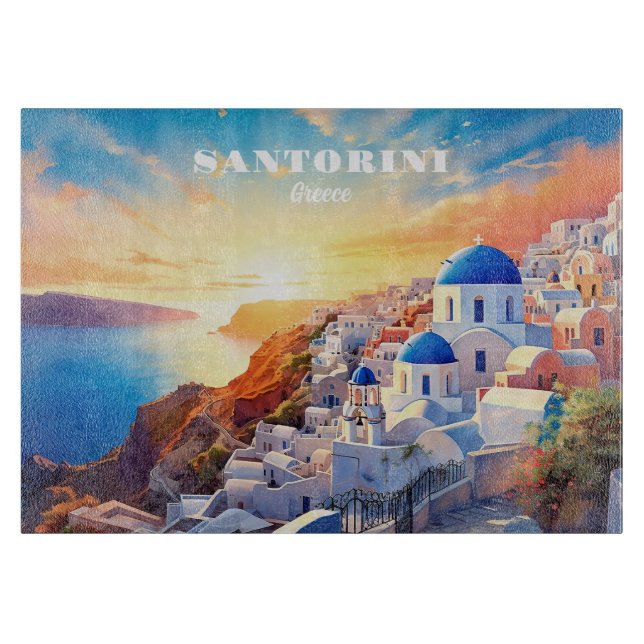 Anpassningsbar Text Santorini Greece Sunset (Framsidan)