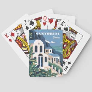 Anpassningsbar Text Santorini Grekland Casinokort