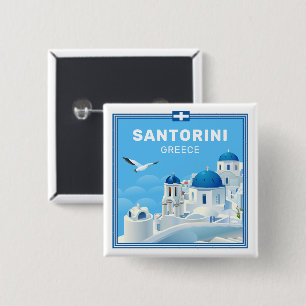 Anpassningsbar Text Santorini Grekland Knapp