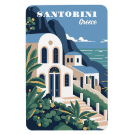 Anpassningsbar Text Santorini Grekland Magnet