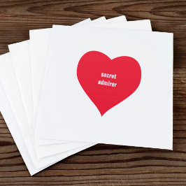 ANPASSNINGSBAR TEXT SECRET ADMIRER RED HEART HJÄRTFORMAT KLISTERMÄRKE