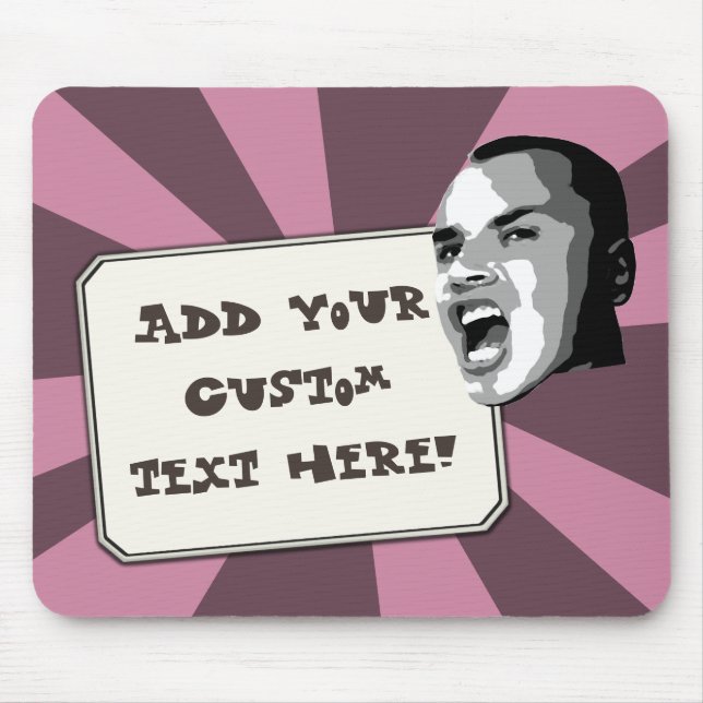 Anpassningsbar Text Shout på alla Färg-ljusstrålar Musmatta (Framsidan)