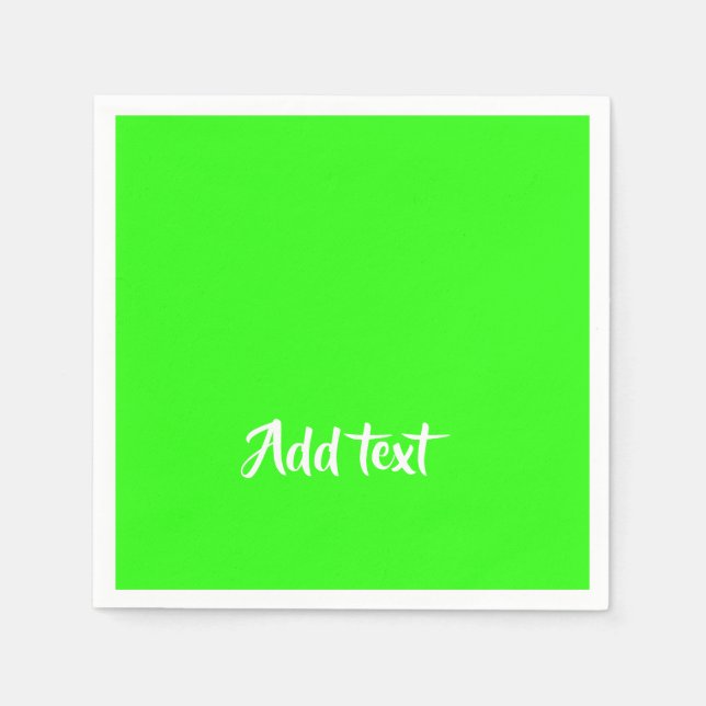 Anpassningsbar text skarp grönt tom pappersservett (Framsidan)