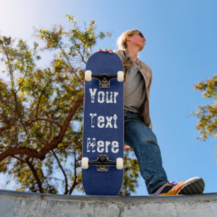 Anpassningsbar Text Skateboard Blue Jeans Fabric