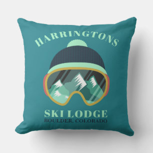 Anpassningsbar Text Ski Mask dekorativ kudde