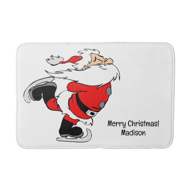 Anpassningsbar Text Sking Santa Badrumsmatta (Framsidan)