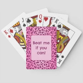 Anpassningsbar Text Snyggt Rosa Leopard Skriv ut Casinokort
