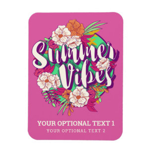 Anpassningsbar Text Sommar Vibes Magnet