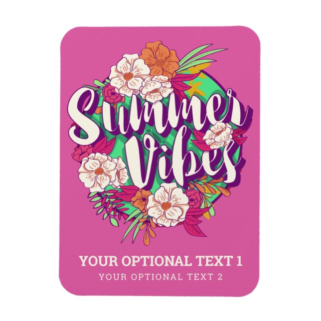Anpassningsbar Text Sommar Vibes Magnet (Vertikal)