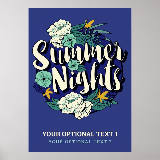 Anpassningsbar Text Sommarmörker Poster (Framsidan)