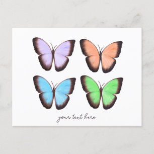 Anpassningsbar Text Söt Butterflies Vykort