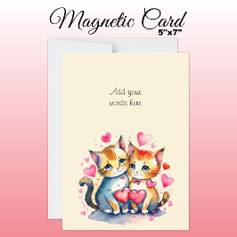 Anpassningsbar text sött katter magnetkort magnetisk inbjudningskort