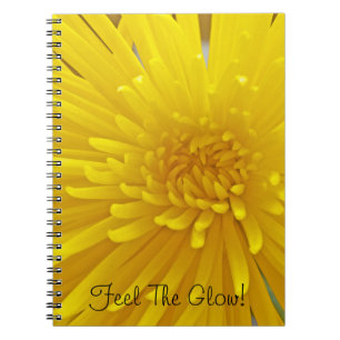 Anpassningsbar Text Spiky Gult Dahlia Flower-foto Anteckningsbok