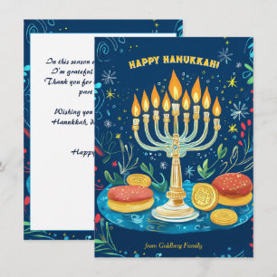 Anpassningsbar text Starlit Hanukkah Önskemål Julkort