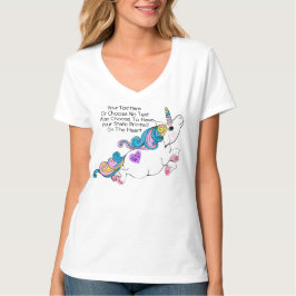 Anpassningsbar Text/State Heart Unicorn Rosa Blue T Shirt