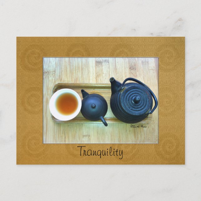 Anpassningsbar Text still Life Tea Setting Photo Vykort (Framsida)