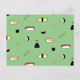 Anpassningsbar Text Sushi Theme Illustration Mönst Vykort