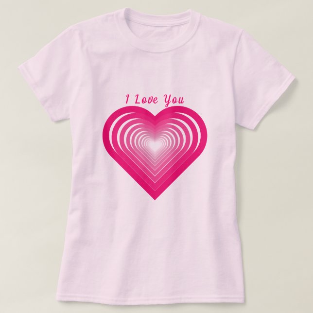 Anpassningsbar Text T-Shirt - I Kärlek You - Hjärt (Design framsida)