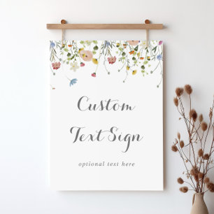 Anpassningsbar Text - tecken på färgad Vild Blommo Poster