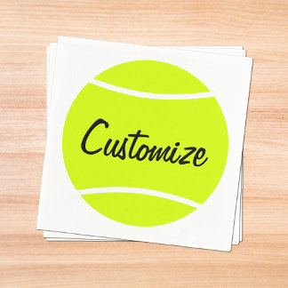 Anpassningsbar Text Tennis Boll Cocktail Napkins Pappersservett
