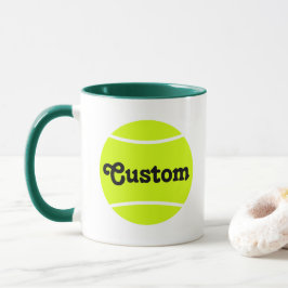 Anpassningsbar Text Tennis Boll Coffee Mugg