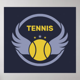 Anpassningsbar Text Tennis Boll med Vingar Poster