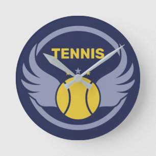Anpassningsbar Text Tennis Boll med Vingar Rund Klocka